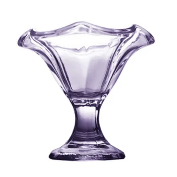 Легкий Роскошный бокал для коктейлей в стиле ретро, Прозрачный Стеклянный стаканчик для десерта в форме лепестка, Стаканчики для мороженого, Фруктовый салатник B