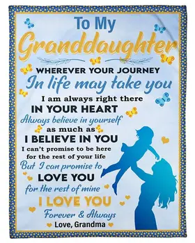 Люблю Тебя, Малышка, Одеяло в подарок для внучки, Люблю бабушку, одеяла на заказ