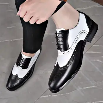 Мужские новые резные туфли большого размера, соответствующие цветовому тренду, деловые туфли для молодых мужчин C1163 0