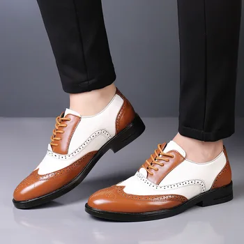 Мужские новые резные туфли большого размера, соответствующие цветовому тренду, деловые туфли для молодых мужчин C1163 1