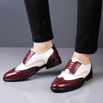 Мужские новые резные туфли большого размера, соответствующие цветовому тренду, деловые туфли для молодых мужчин C1163 3