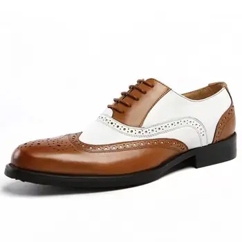 Мужские новые резные туфли большого размера, соответствующие цветовому тренду, деловые туфли для молодых мужчин C1163 4