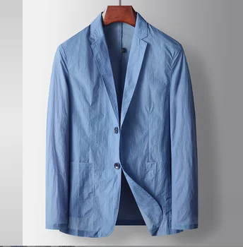 мужское однобортное пальто Весенняя куртка Новый повседневный пиджак Single Slim Fit Top Мужская маленькая куртка Пальто 0