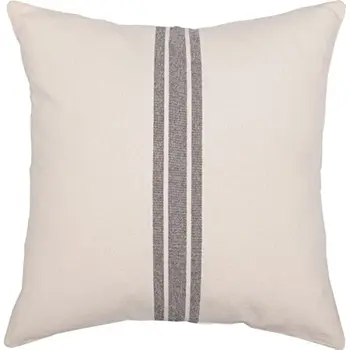 На рынке Серый чехол для подушки в полоску из зернового мешка, 14 дюймов x 14 дюймов, фермерский дом, серый и кремовый