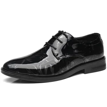 Новая Кожаная Обувь Мужские Дышащие Вечерние Модельные Туфли Роскошные Деловые Оксфорды Мужская Офисная Свадебная Обувь На Плоской подошве