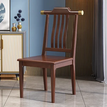 Новые обеденные стулья из массива дерева в китайском стиле Современный простой Ресторанный стул с удобной спинкой Устойчивый и прочный обеденный стол Стул