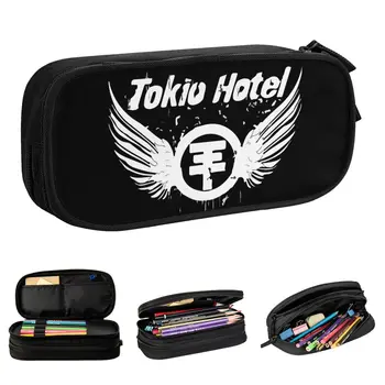 Новый Tokio Hotel Band Пенал для Карандашей Pencilcases Ручка для Студента Большая Сумка Для Хранения Школьных Принадлежностей Подарки Канцелярские Принадлежности