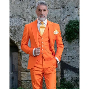 Новый дизайн, приталенный мужской костюм из 3 предметов, сшитый на заказ, смокинг для жениха, костюмы для свадебной вечеринки, костюм Homme Mariage 0