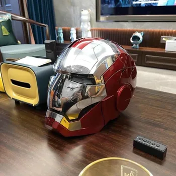 Новый Шлем Marvel Iron Man Autoking 1/1 Mk5 С Дистанционным И Голосовым Управлением, Автоматический Шлем-Маска Железного Человека Со Светодиодной Подсветкой, Подарки Для Мальчиков 1