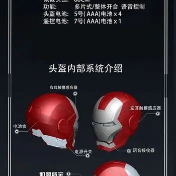 Новый Шлем Marvel Iron Man Autoking 1/1 Mk5 С Дистанционным И Голосовым Управлением, Автоматический Шлем-Маска Железного Человека Со Светодиодной Подсветкой, Подарки Для Мальчиков 2
