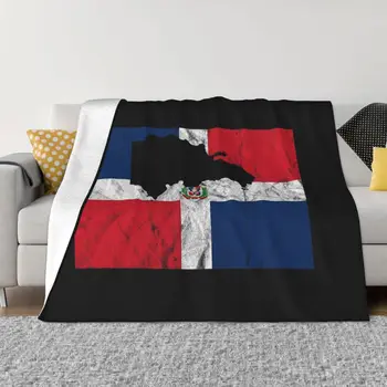 Одеяло с флагом Доминиканской Республики, Бархатное Осенне-Зимнее Портативное Супер Мягкое Покрывало для домашнего дивана, Покрывало