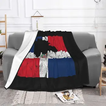 Одеяло с флагом Доминиканской Республики, Бархатное Осенне-Зимнее Портативное Супер Мягкое Покрывало для домашнего дивана, Покрывало 1