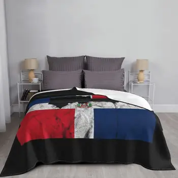 Одеяло с флагом Доминиканской Республики, Бархатное Осенне-Зимнее Портативное Супер Мягкое Покрывало для домашнего дивана, Покрывало 2