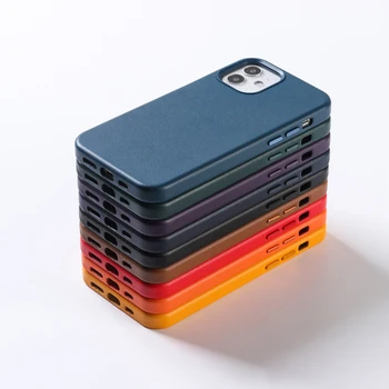 Оригинальный кожаный магнитный чехол Apple Magsafe Animation для iPhone 12 13 Pro Max Mini Case Беспроводная зарядка Чехол для защиты от падения 4