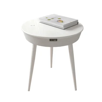Современный приставной столик для чая и кофе с зарядкой и динамиком, приставной столик с динамиком Bluetooth, журнальный столик с динамиком и Bluetooth.