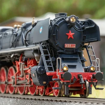 Тип модели поезда 1: 87 HO BR498 Цифровой звуковой эффект Эффект дыма Steam 25498 Темно-синий электрический игрушечный поезд 1