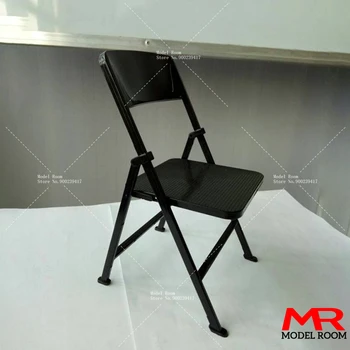 Черная модель складного стула в масштабе 1/6, мини-мебель, аксессуары для сцены, реквизит, подходящий для 12-дюймовых фигурок солдат