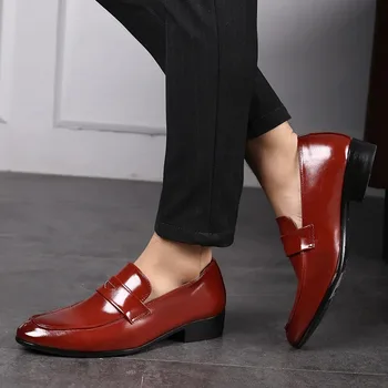 Элегантные Мужские модельные туфли Мужские Ручной Работы Модные Вечерние И Свадебные Мужские Лоферы Повседневные Оксфордские туфли Для вождения Социальные Мужские Классические Мужские